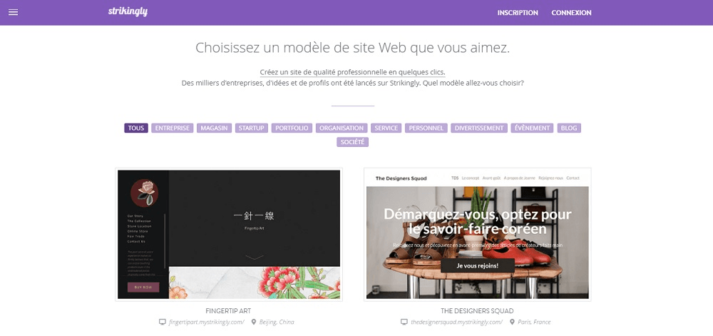 null Modeles Strikingly